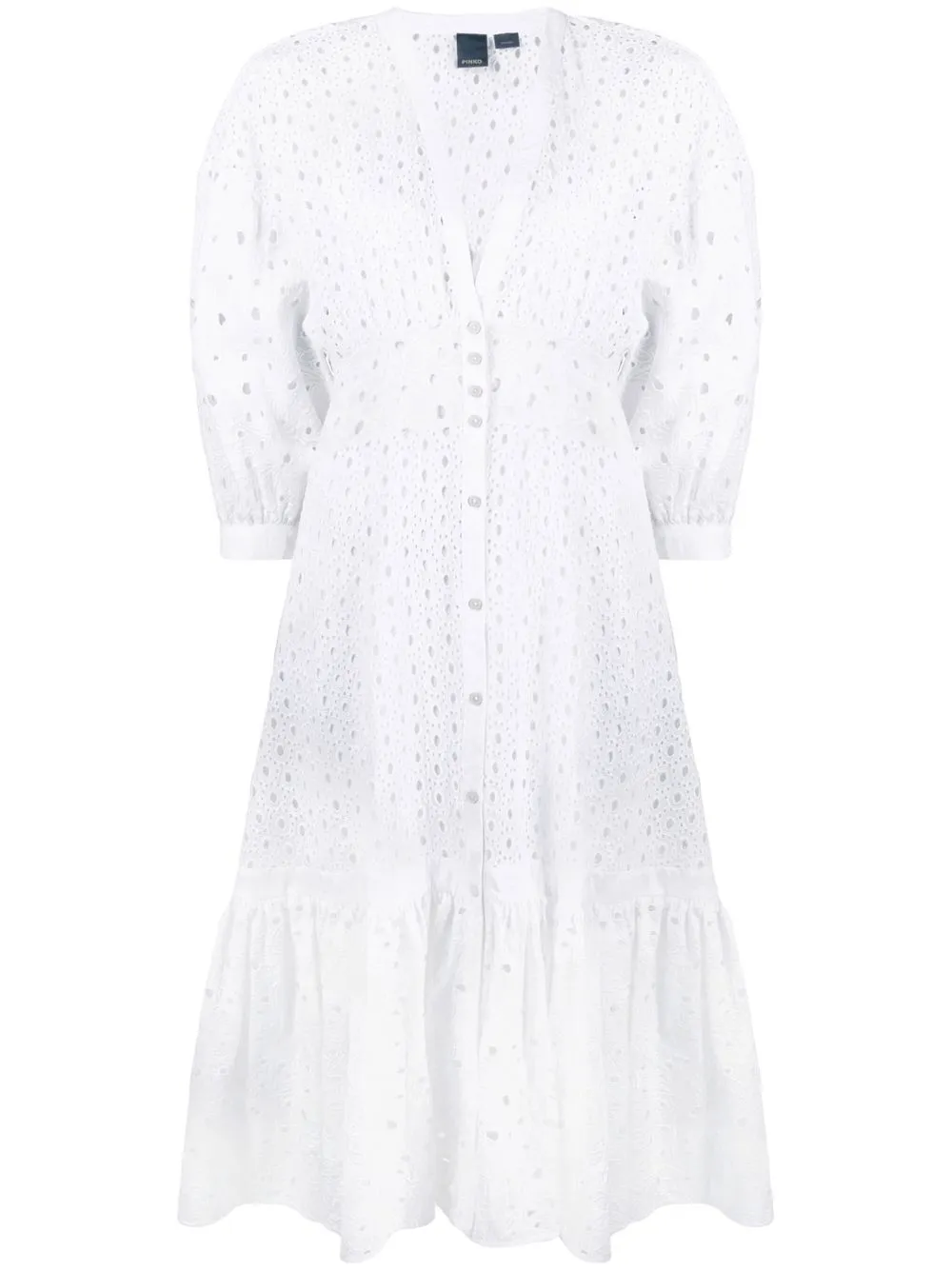 

PINKO vestido Long Sangallo - Blanco