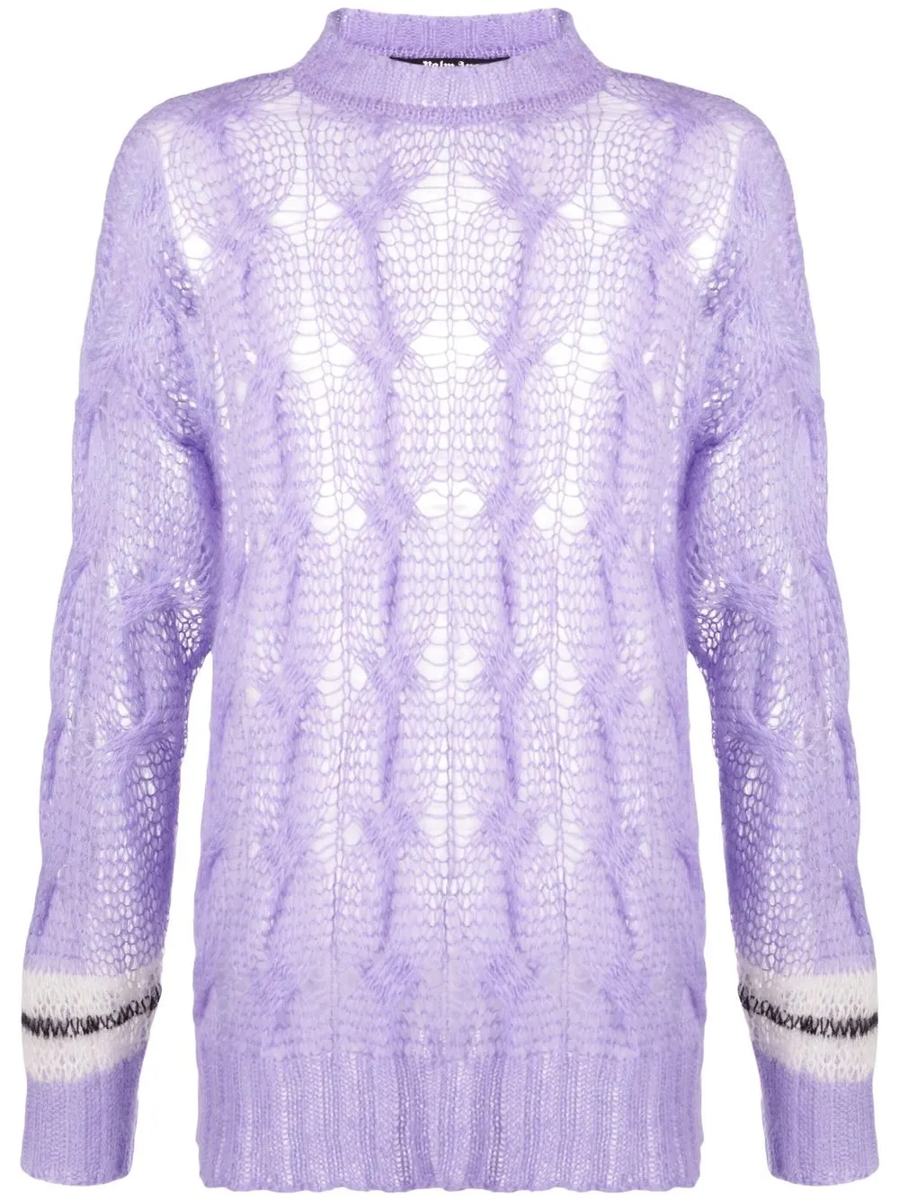 Palm Angels suéter en tejido de ochos - Morado