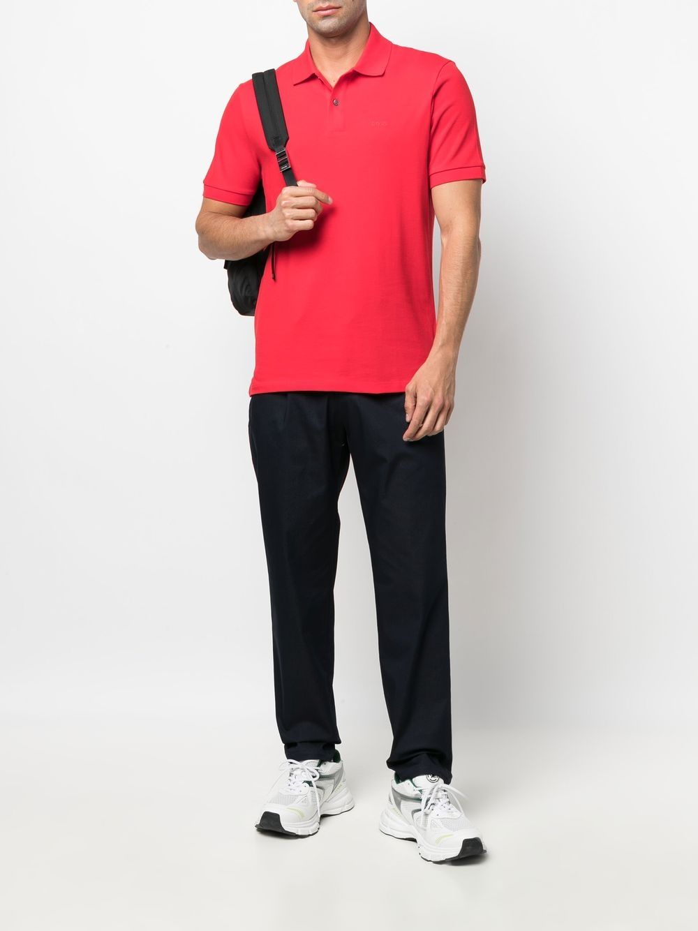 BOSS Poloshirt met geborduurd logo - Rood