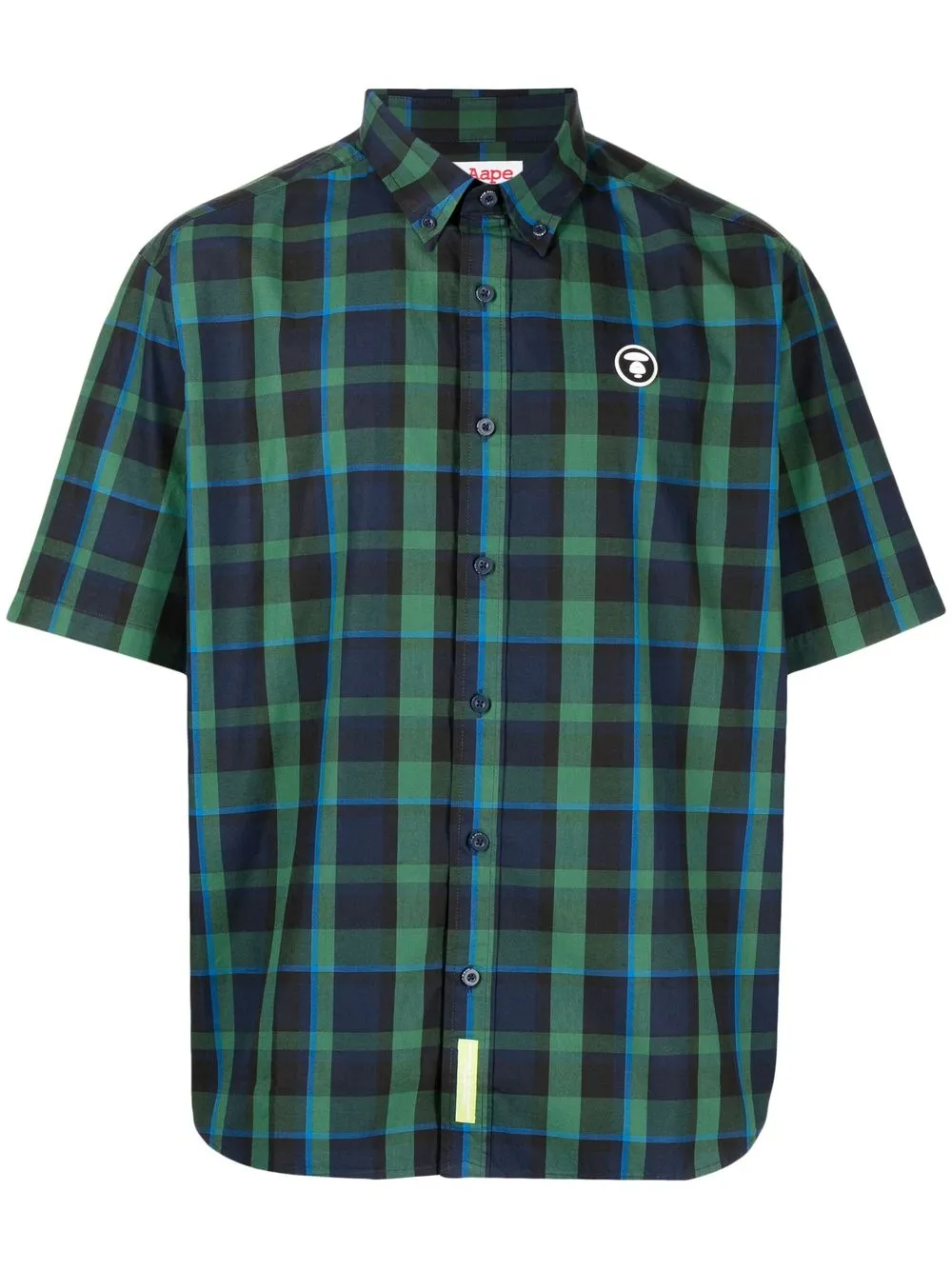 

AAPE BY *A BATHING APE® logo-print checked shirt - Green