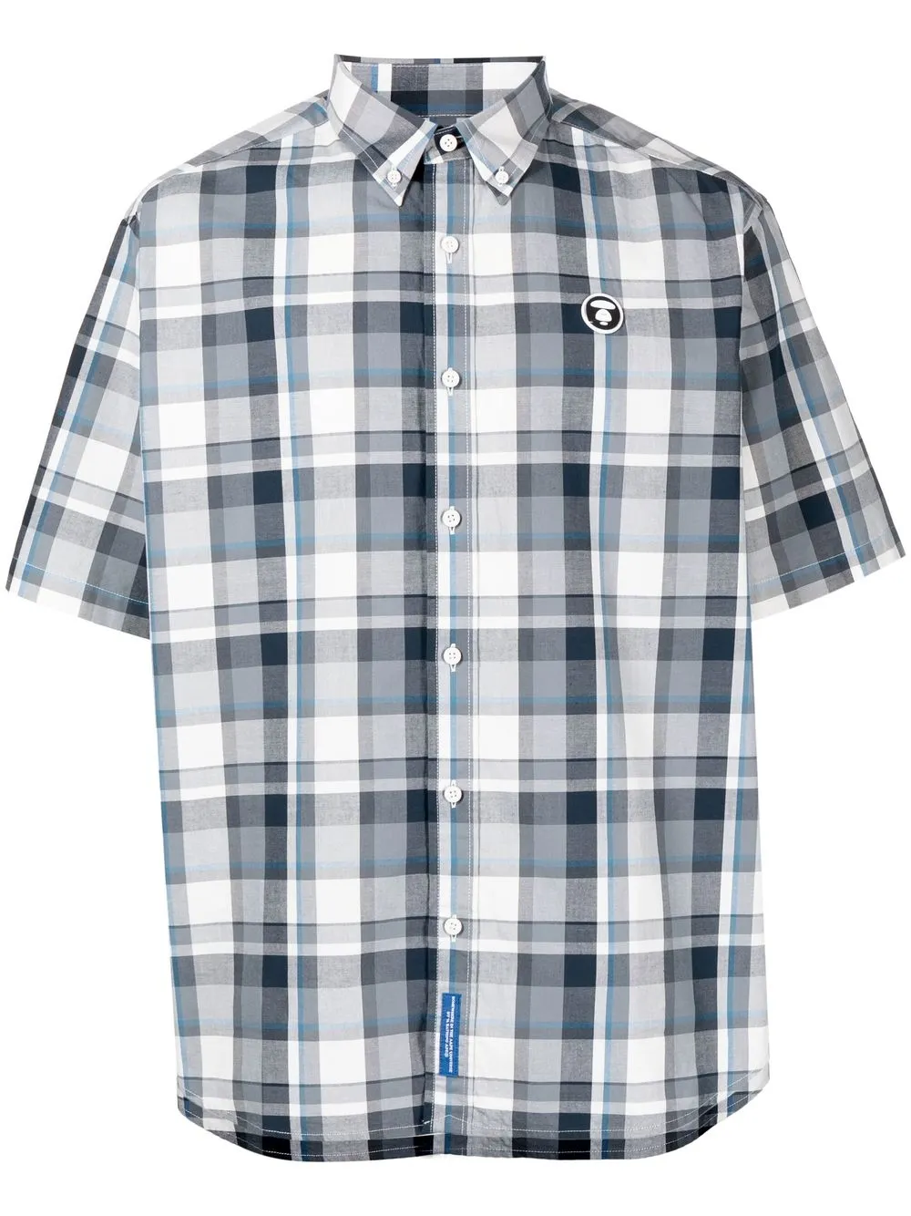 

AAPE BY *A BATHING APE® short-sleeve check-print shirt - Blue