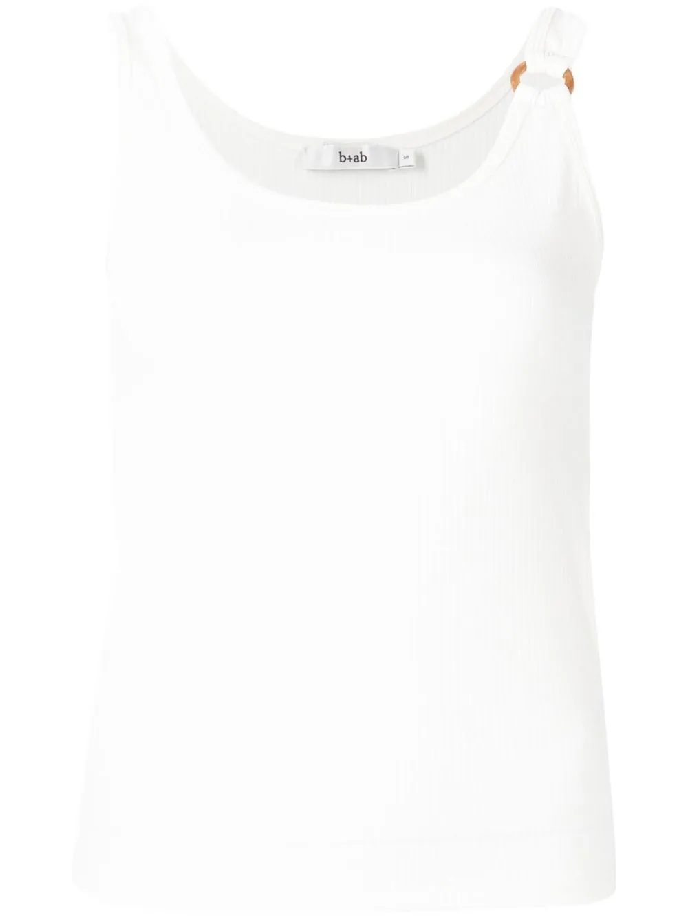 

b+ab ring-detail ribbed vest top - White