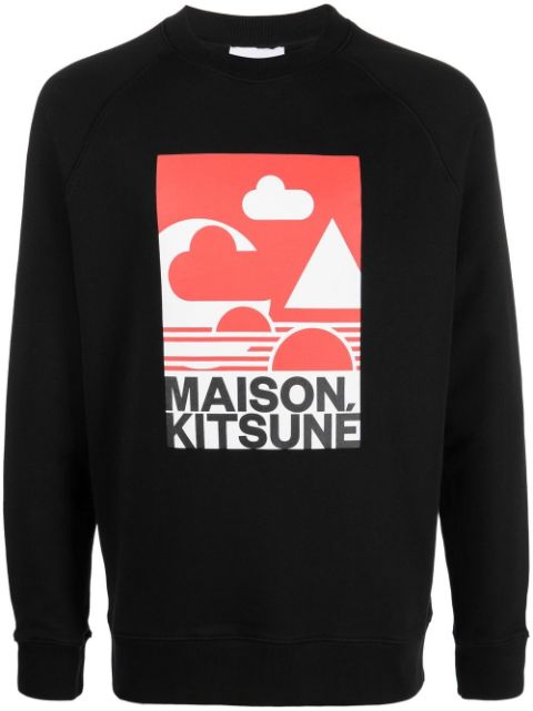 Maison Kitsuné - logo-print detail sweatshirt