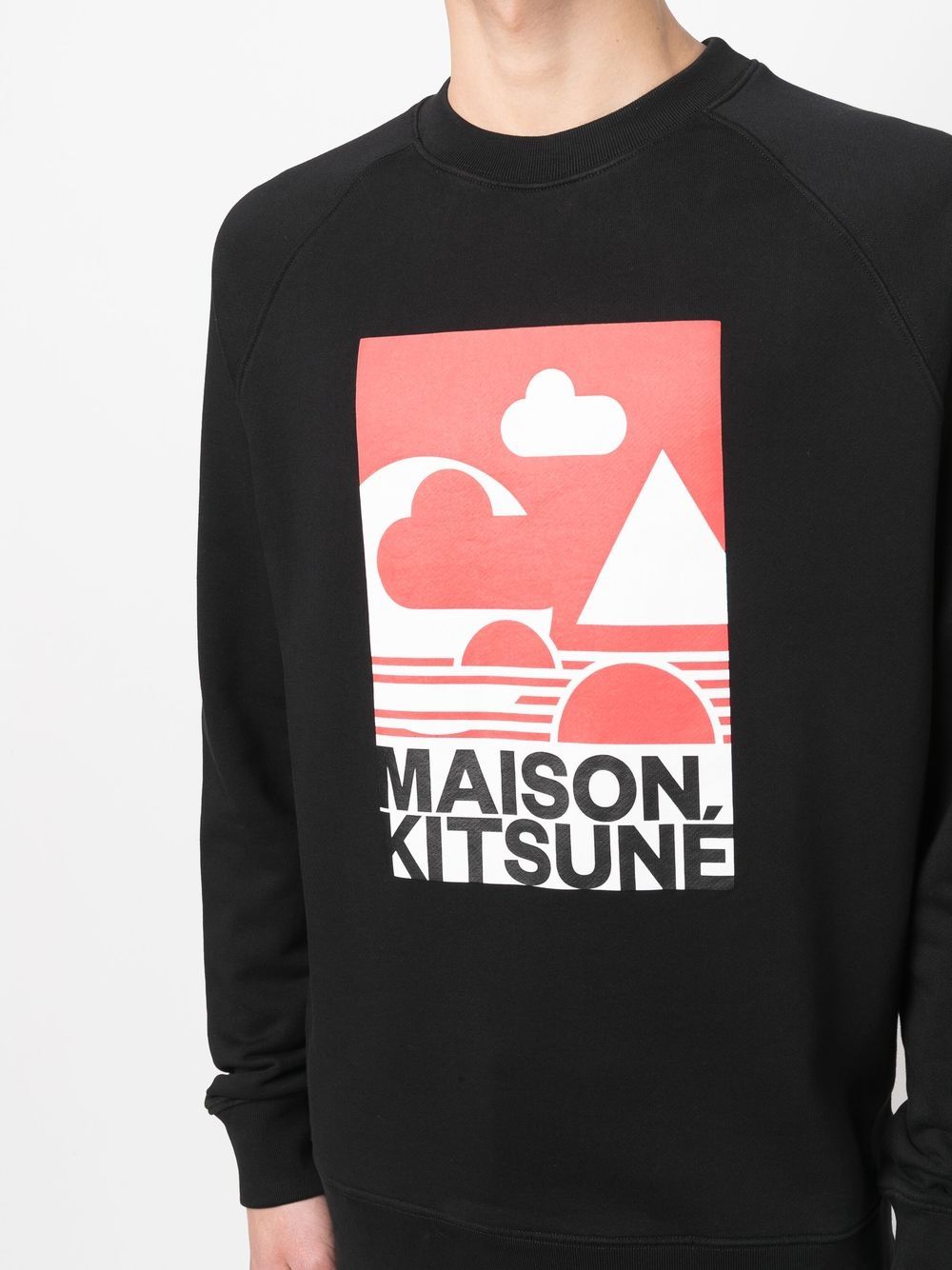 Maison Kitsune logo-print detail sweatshirt Men