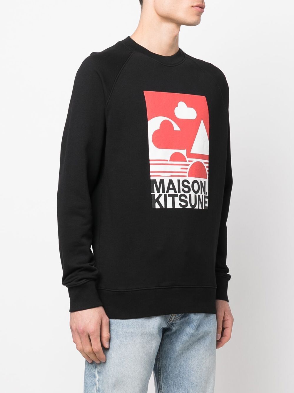 Maison Kitsune logo-print detail sweatshirt Men