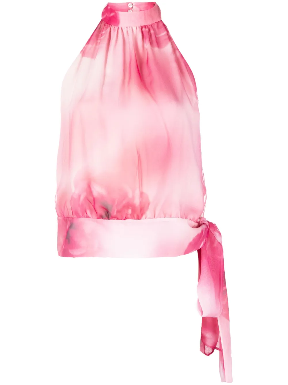 

Blumarine blusa con cuello halter y motivo tie dye - Rosado