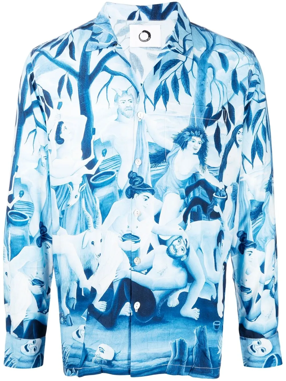 

Endless Joy Bacchanal-print silk shirt - Blue