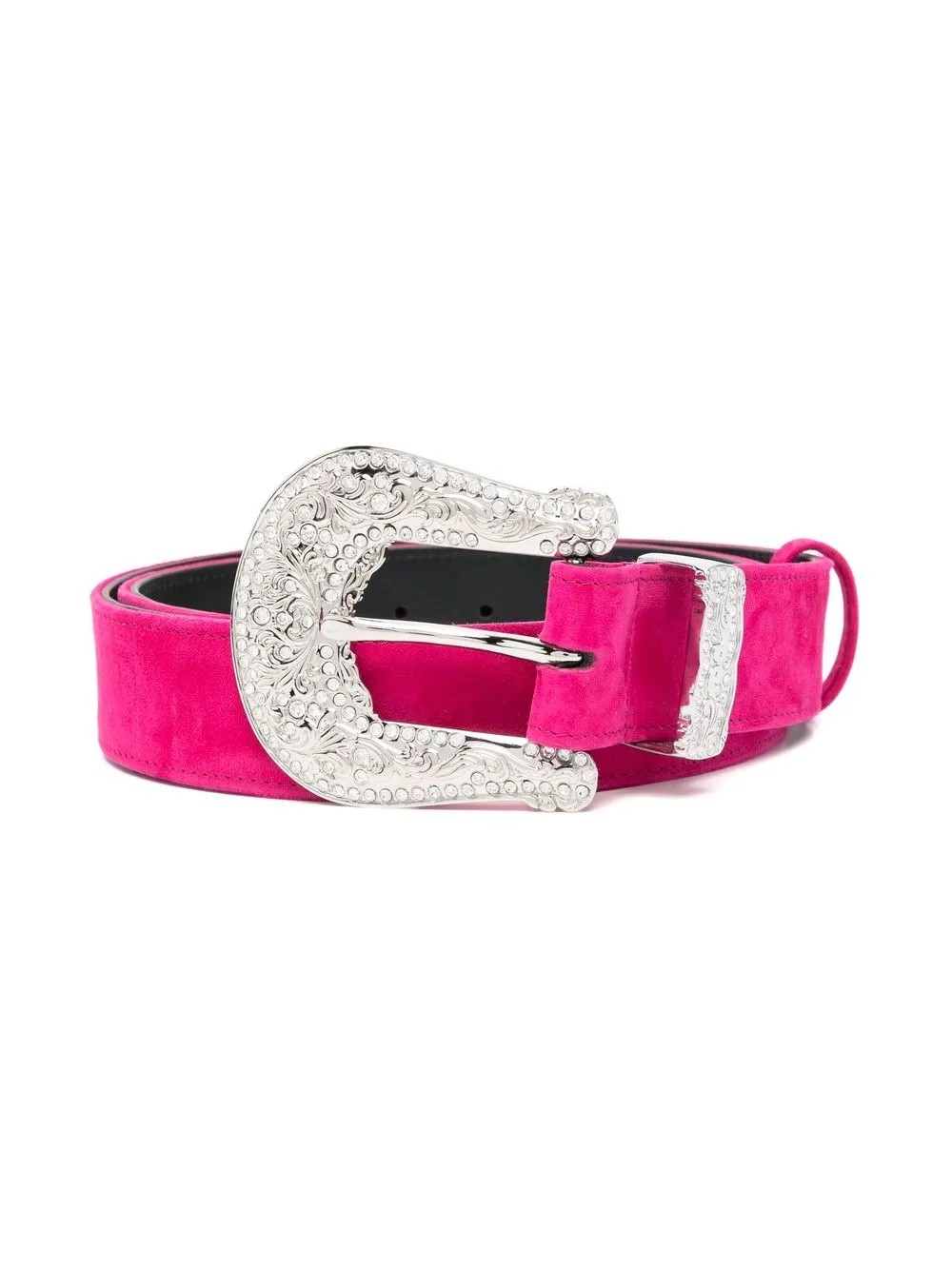 embellished-buckle leather belt