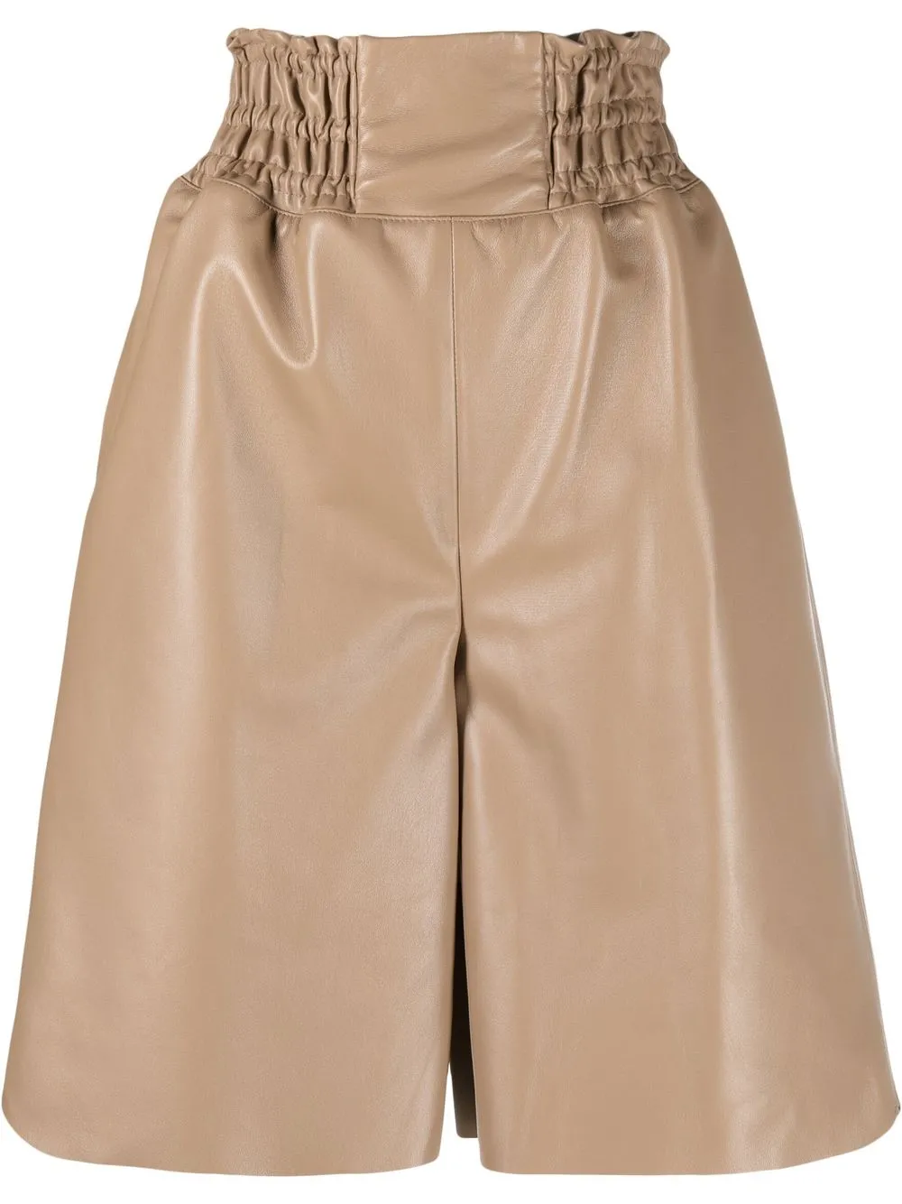 

The Mannei high-waist leather Bermuda shorts - Neutrals