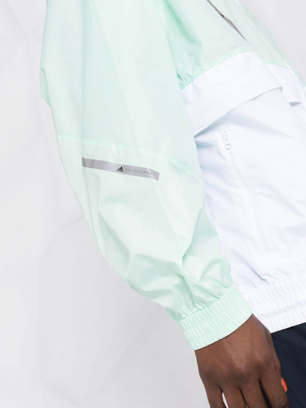 Shop Adidas By Stella Mccartney Colour-block Windbreaker Jacket In White