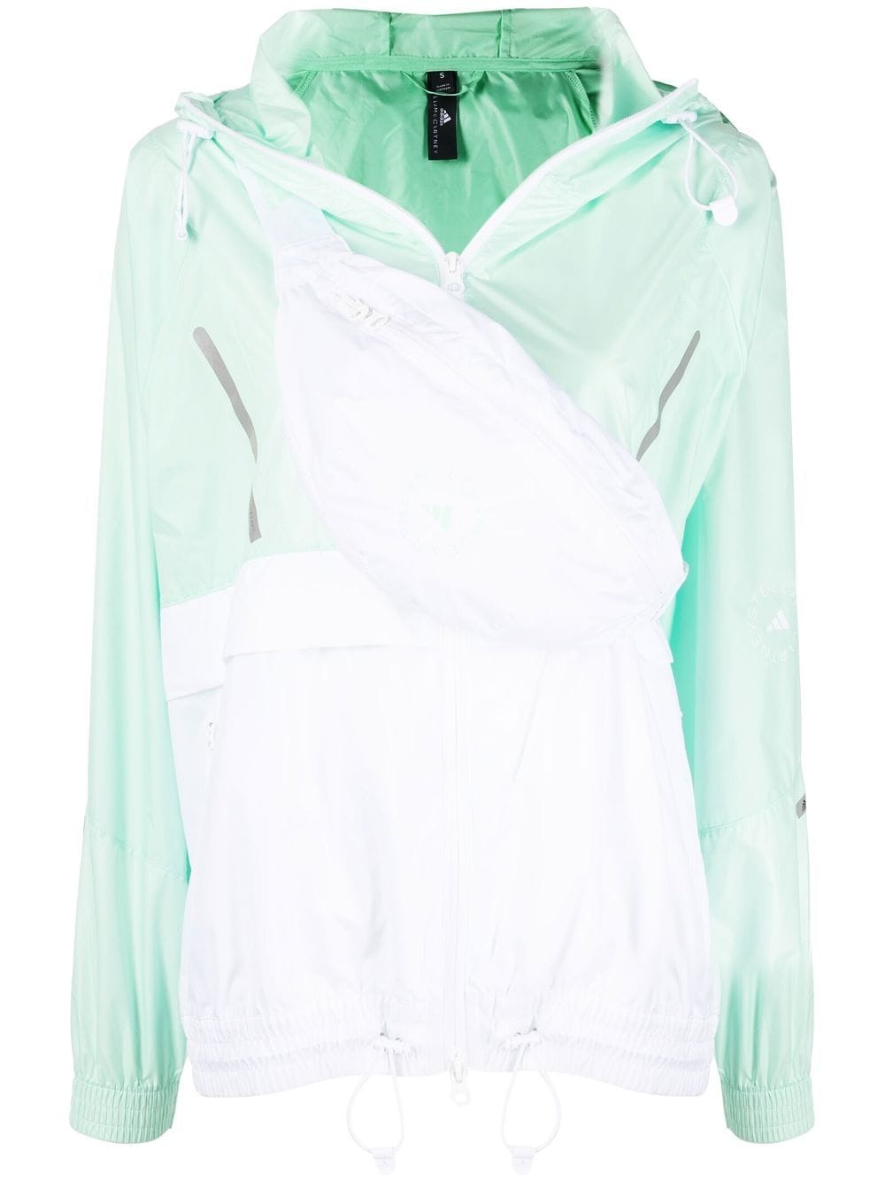 Adidas By Stella Mccartney Colour-block Windbreaker Jacket In White