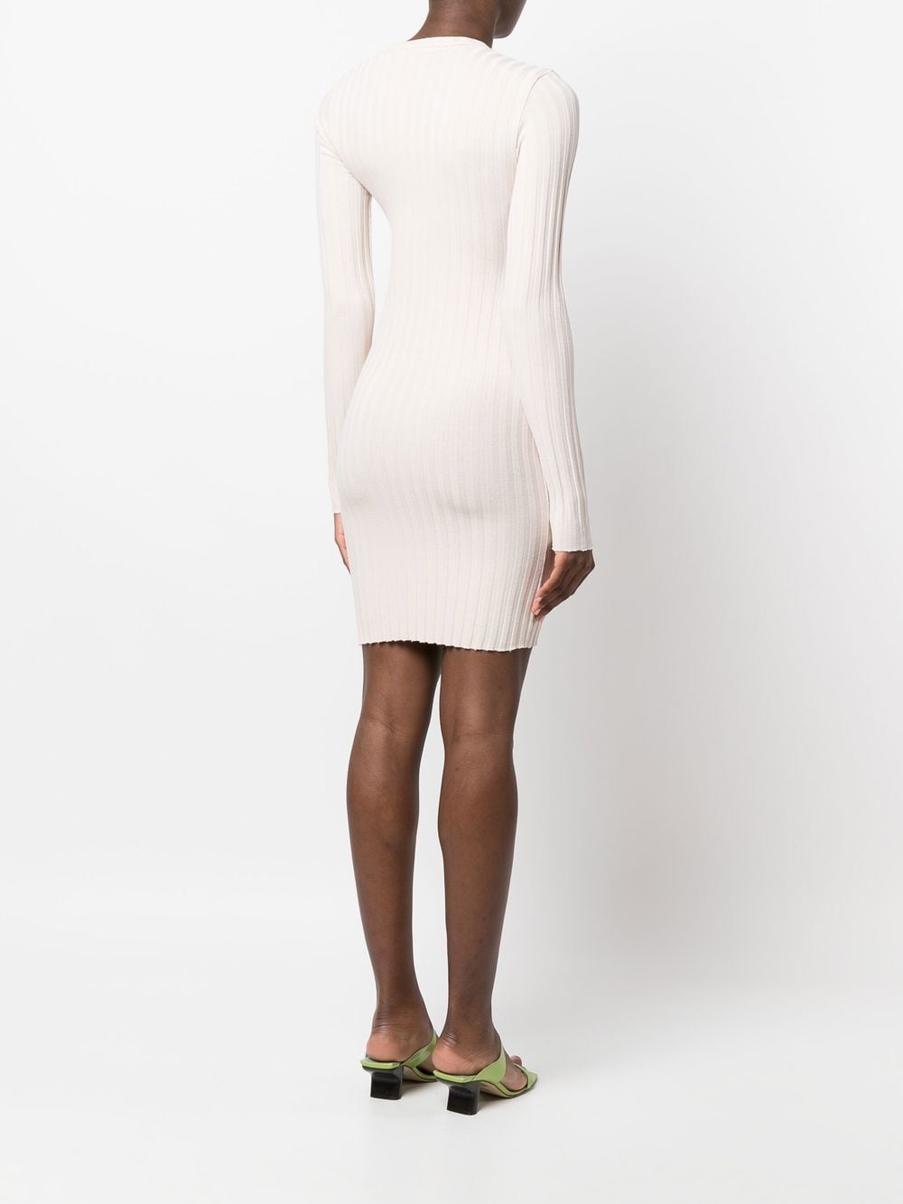 Shop Cotton Citizen Asymmetric Cut-out Knitted Dress In Nude