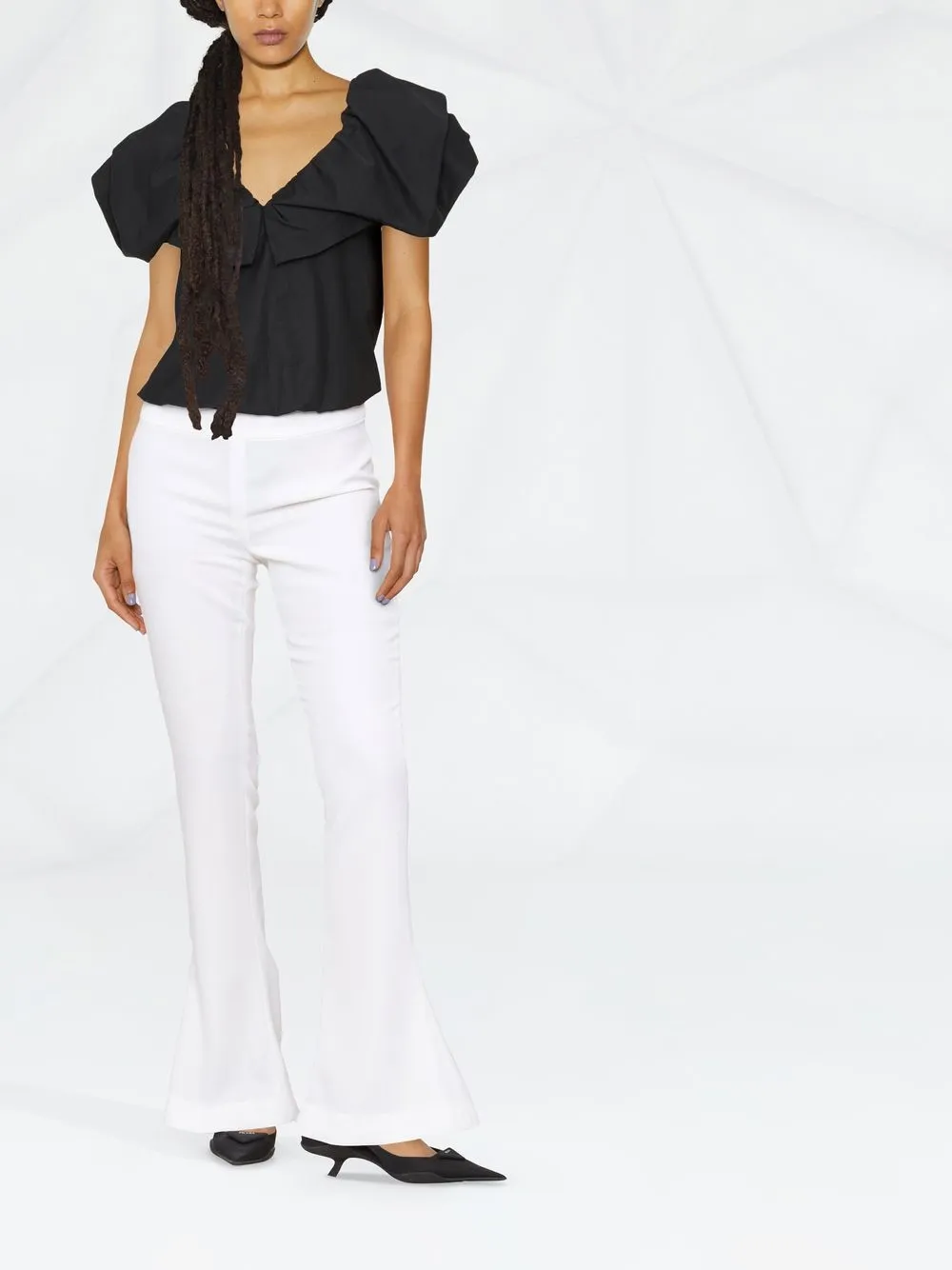 Balmain Flared pantalon - Wit