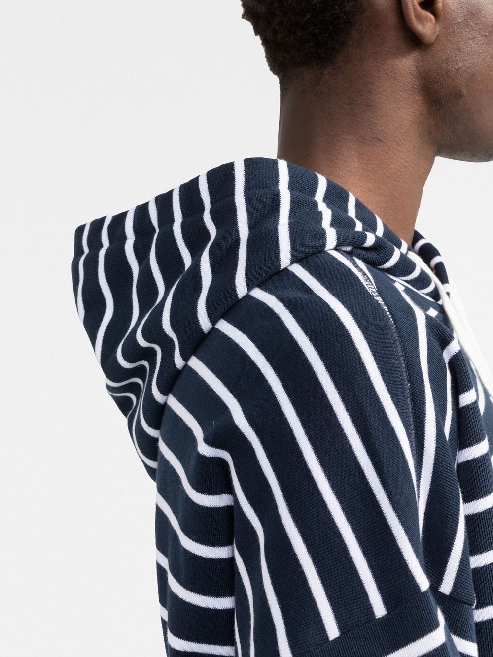 Shop Paul & Shark X White Mountaineering Striped Cotton Hoodie In Blau