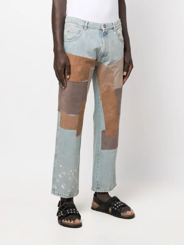 ERL Patchwork straight-leg Jeans - Farfetch