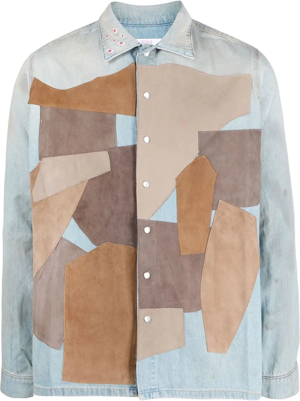 

ERL patchwork denim shirt - Blue