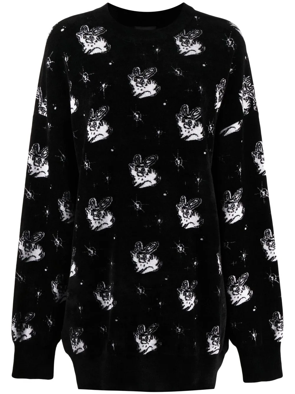 

We11done all-over bunny-print jumper - Black