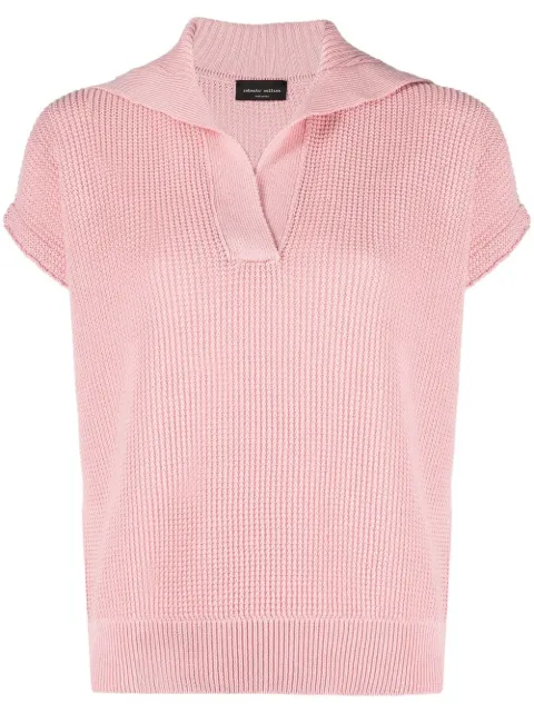 Roberto Collina rib-knit V-neck Polo 