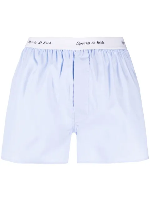 Sporty & Rich logo-waistband shorts