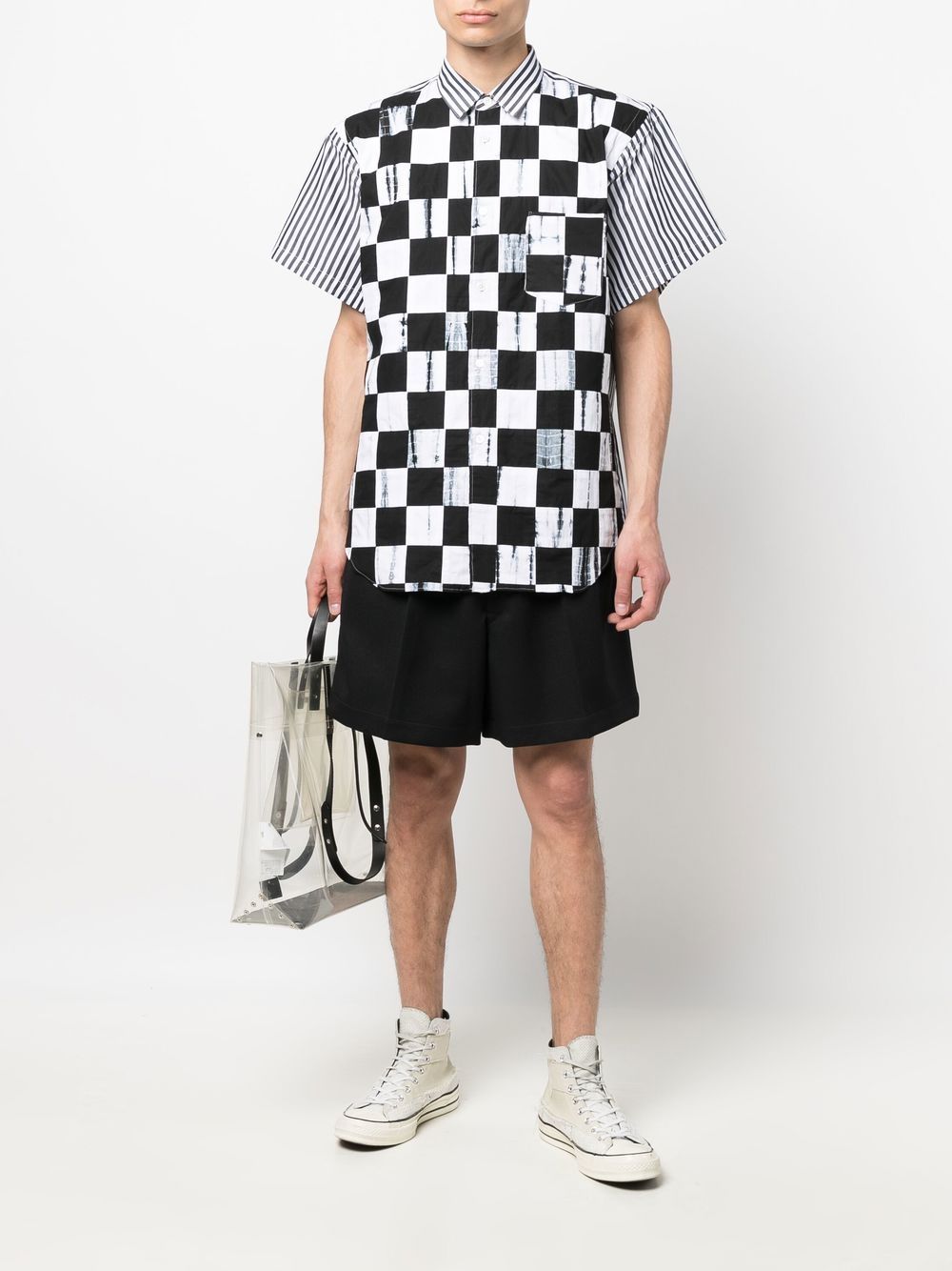 Comme Des Garçons Shirt Overhemd met patchwork - Zwart