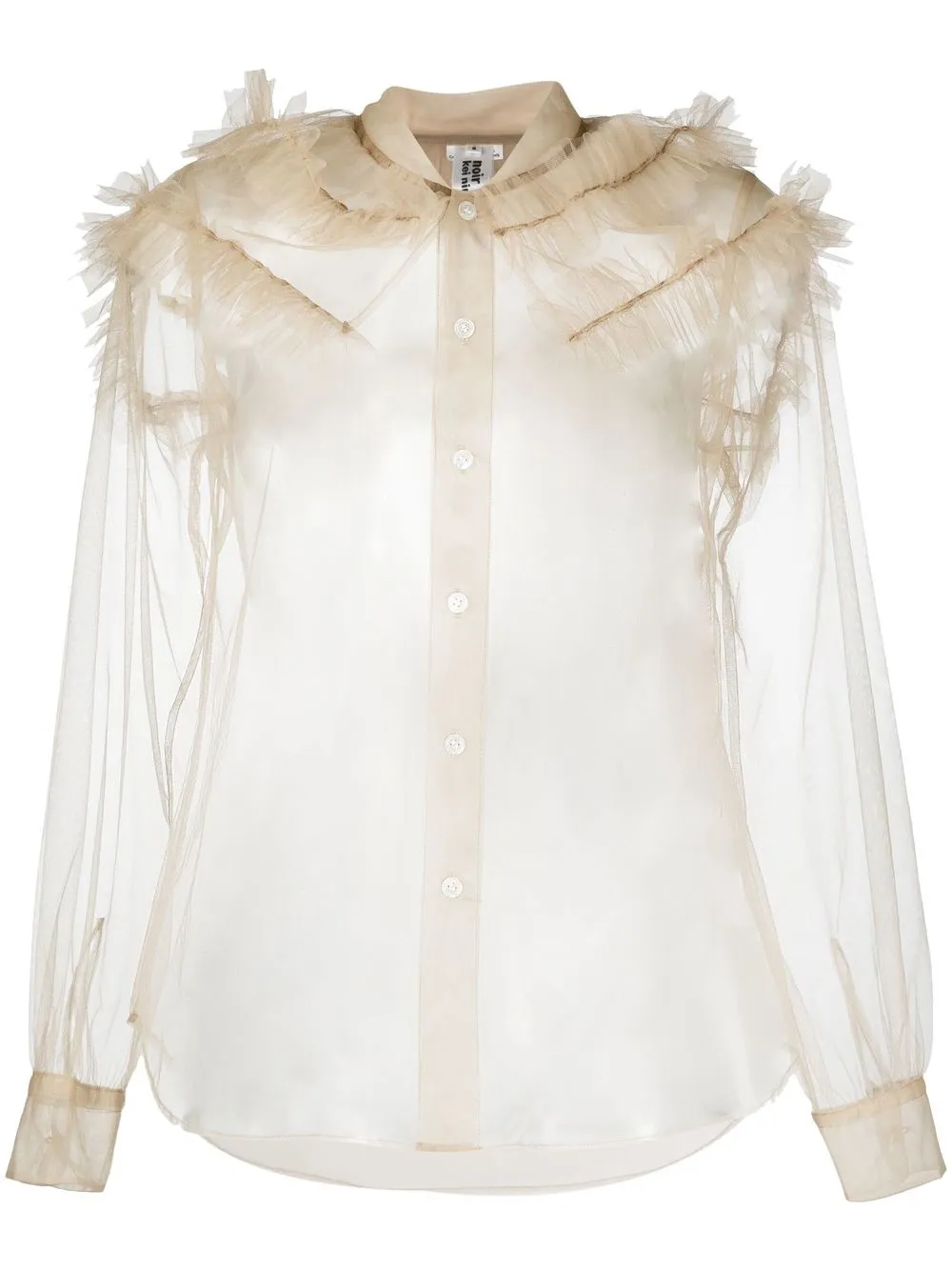 

Comme Des Garçons Noir Kei Ninomiya ruffle sheer blouse - Neutrals