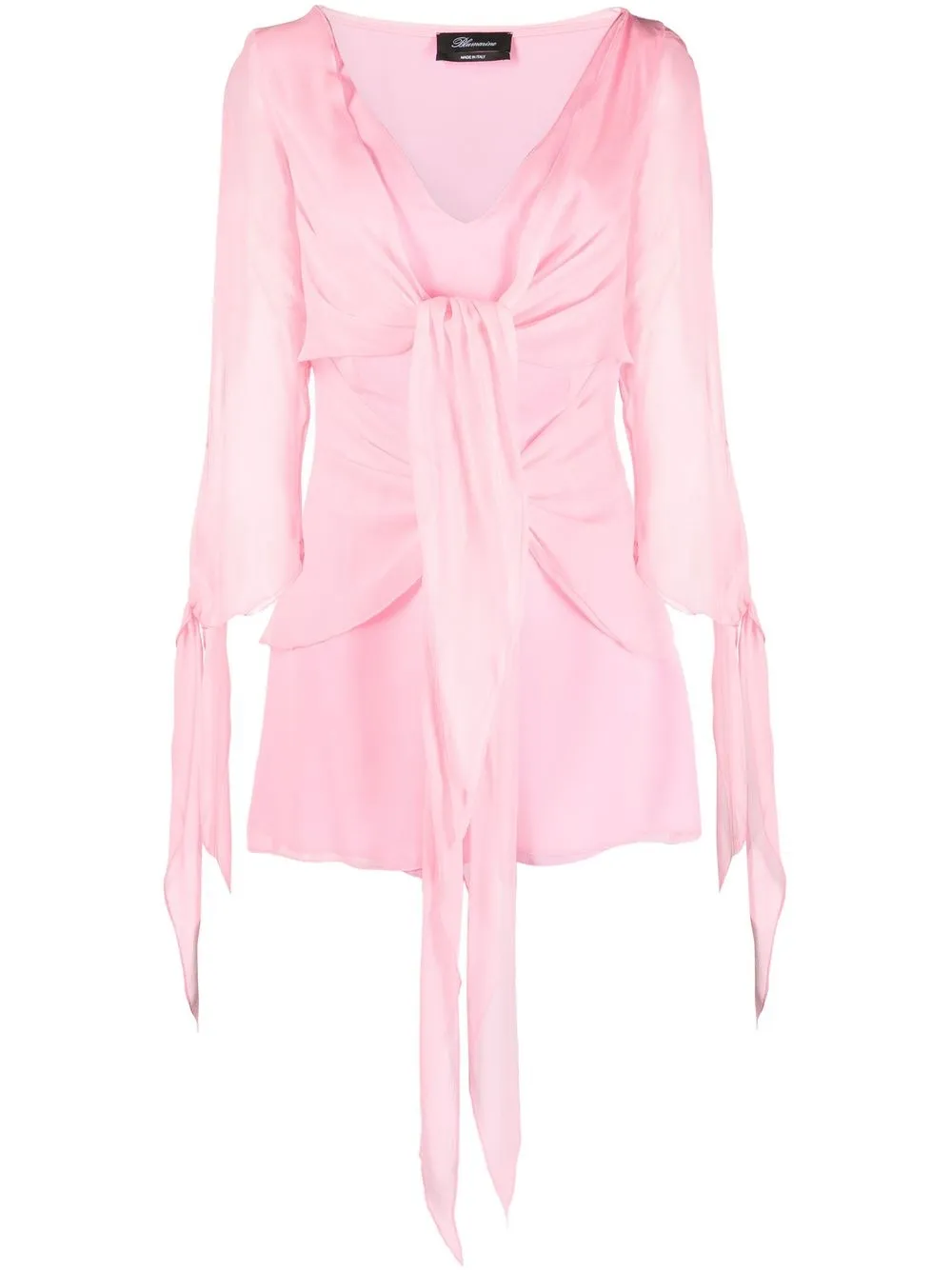 

Blumarine vestido corto de seda drapeado - Rosado