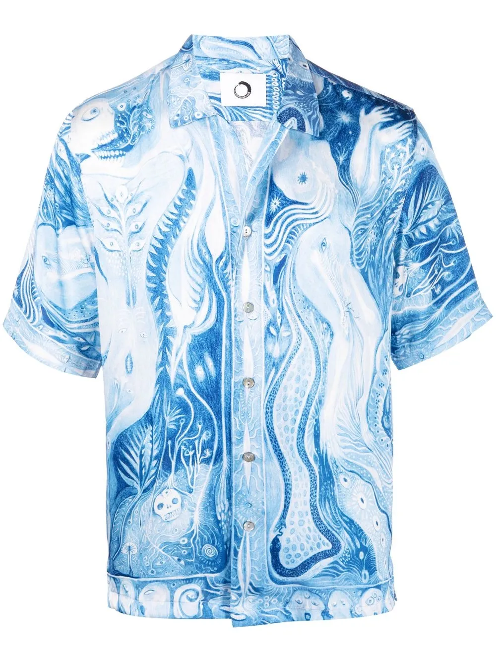 

Endless Joy Dark Star graphic-print silk shirt - Blue