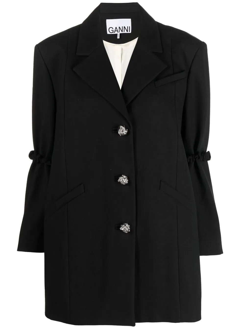 

GANNI blazer oversize con botones - Negro