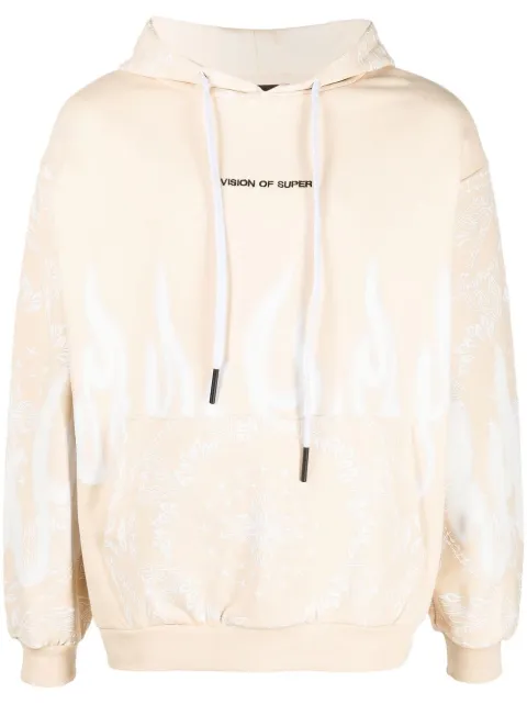 Vision Of Super flame graphic-print cotton hoodie