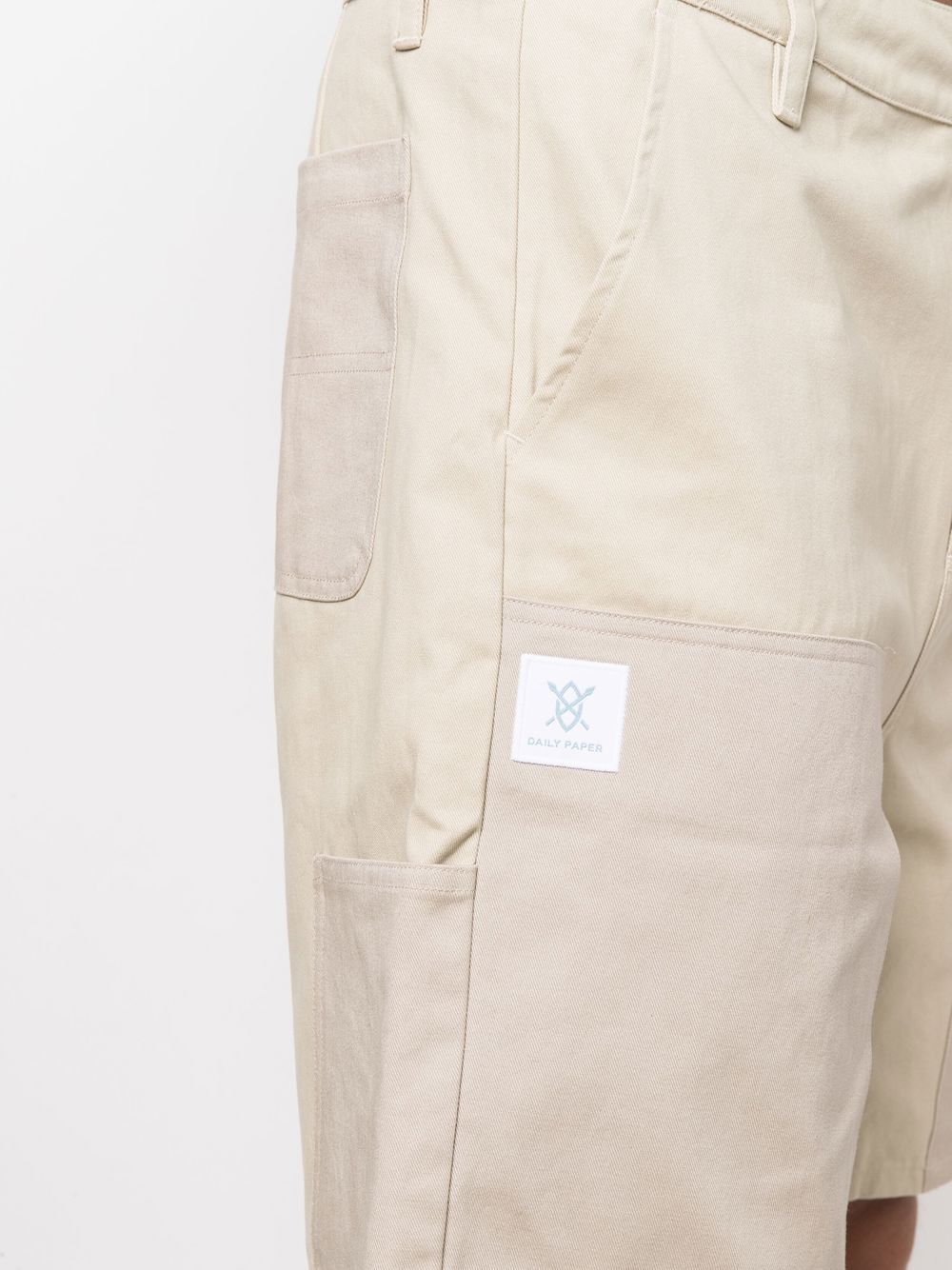 Shop Daily Paper Mevani Twill Shorts In Neutrals