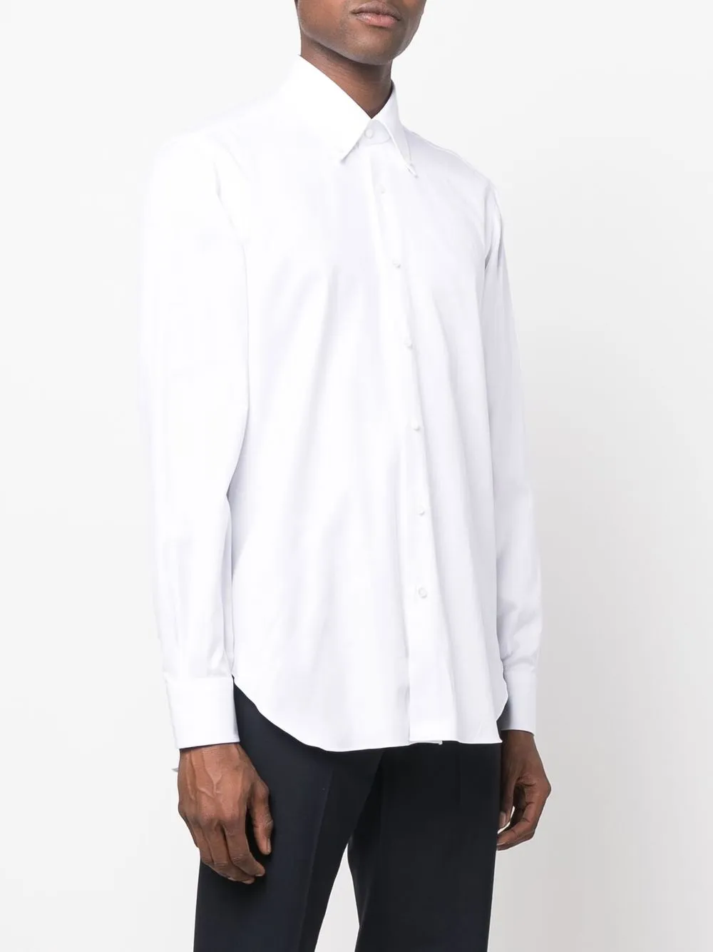 Barba Napoli Button-up Cotton Shirt In White