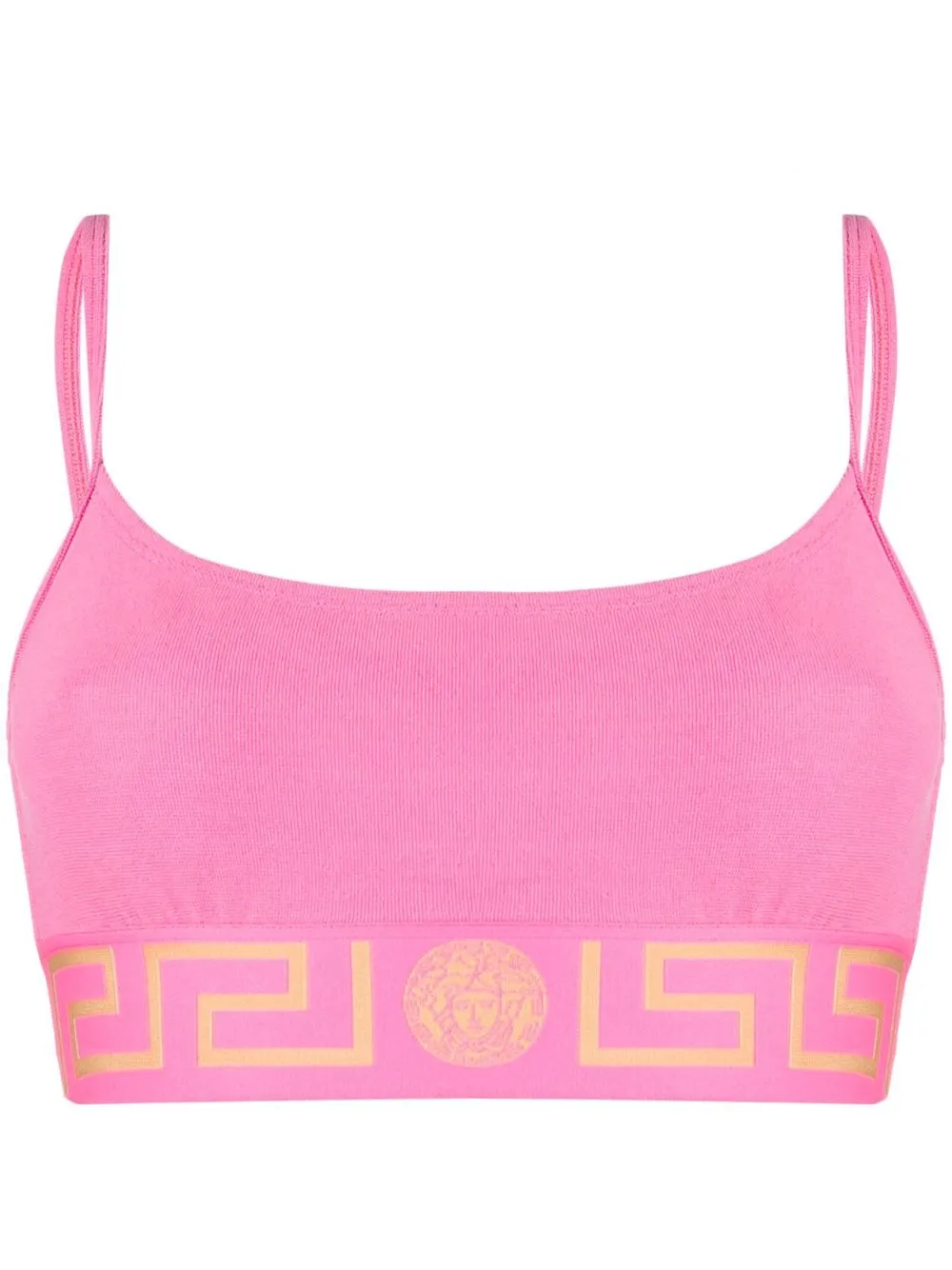 

Versace Greca-print bikini top - Pink