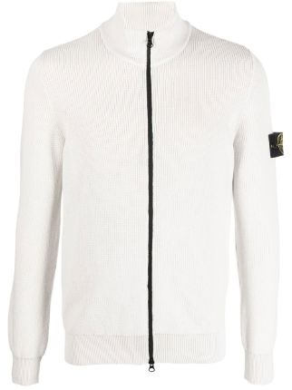 stone island white cardigan