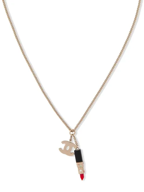 CHANEL Pre-Owned 2004 lipstick logo necklace