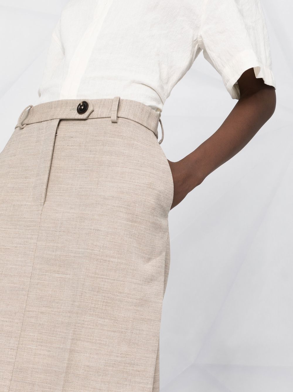 Shop Peter Do High-waisted Tailored Skirt In Neutrals