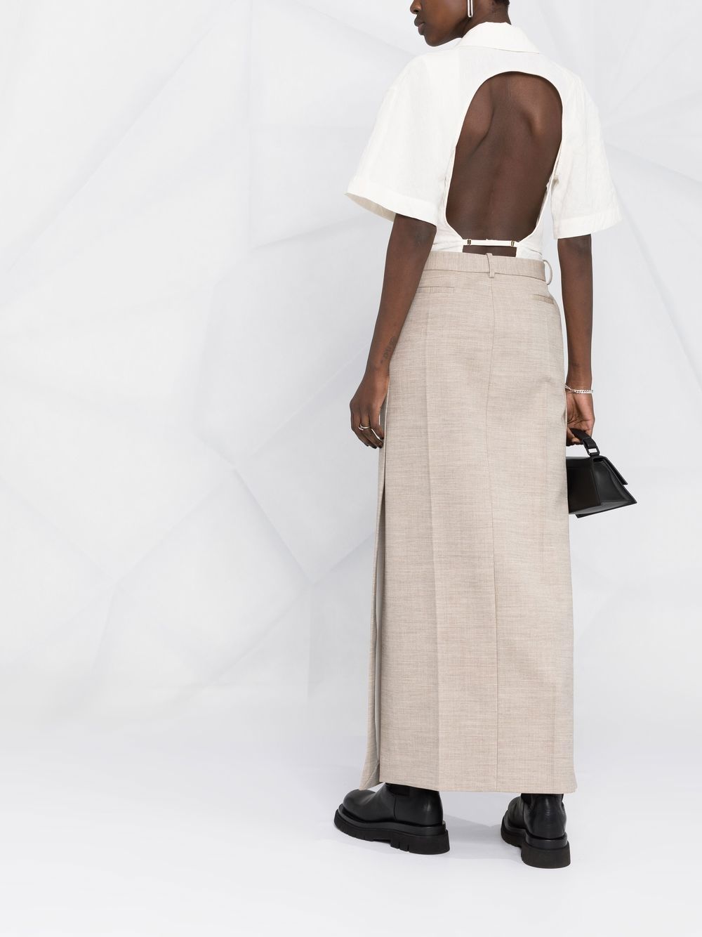 Shop Peter Do High-waisted Tailored Skirt In Neutrals