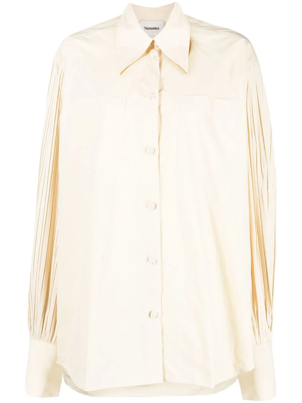 balloon-sleeve oversized shirt