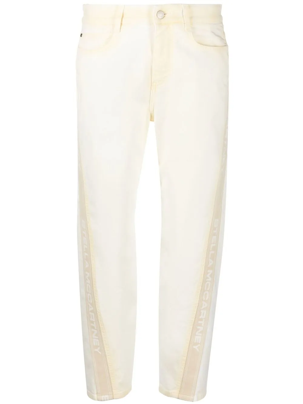 

Stella McCartney logo-tape cropped jeans - White