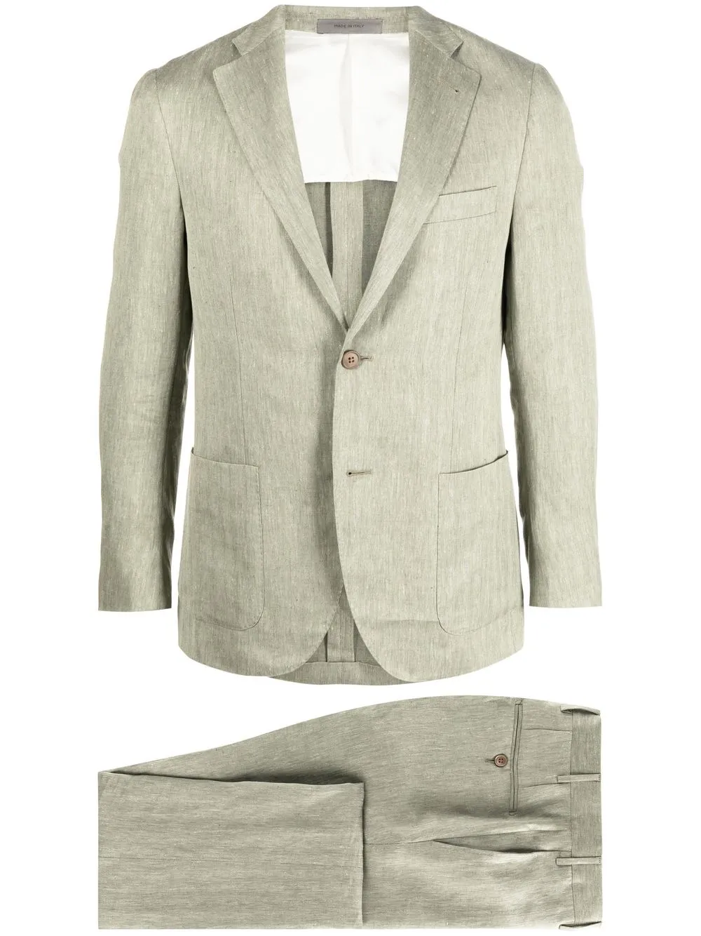 

Corneliani traje ajustado con botones - Verde