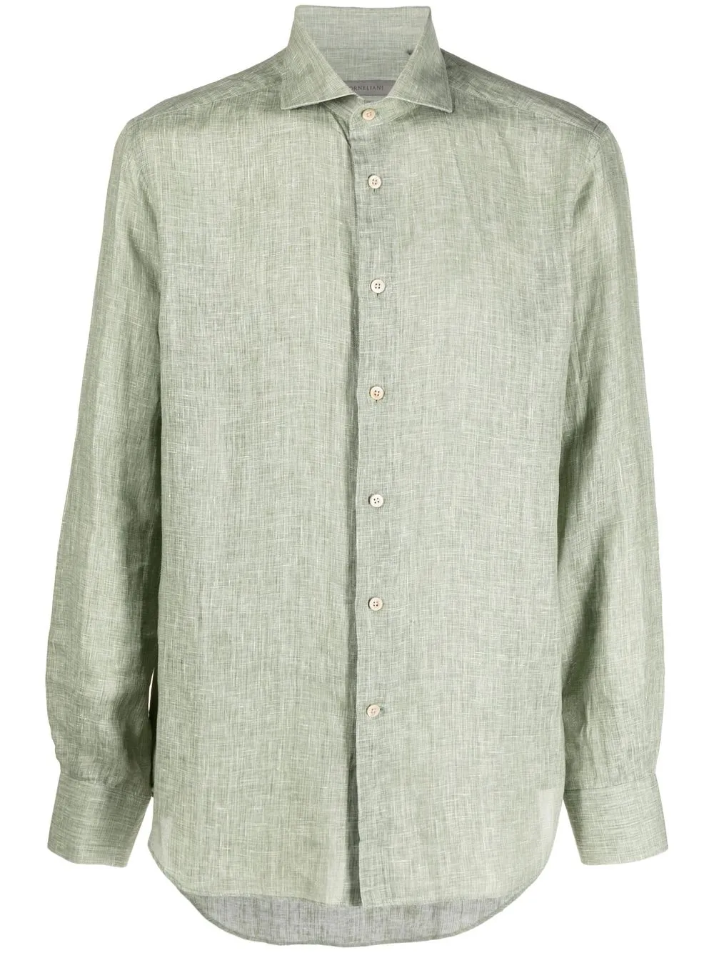 

Corneliani button-down linen shirt - Green