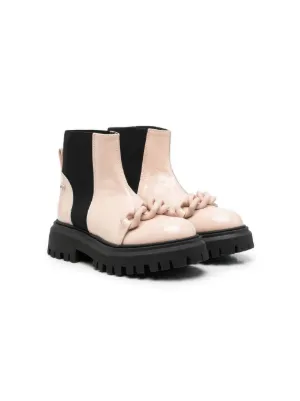 Stivaletti con dettaglio a catena Farfetch Bambina Scarpe Stivali Stivaletti Bianco 