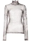 Rosetta Getty collage-print mesh T-shirt - Grey
