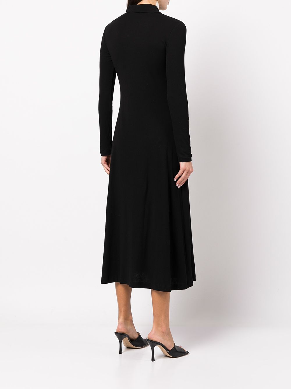Shop Rosetta Getty Long-sleeve Shirt Dress In Black