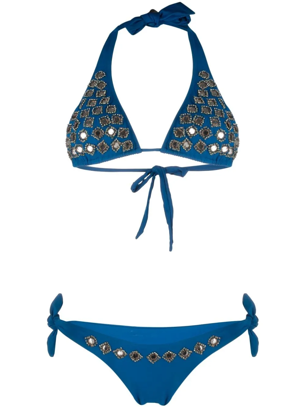 

Tara Matthews Maquis Mirror Embroidered bikini - Blue