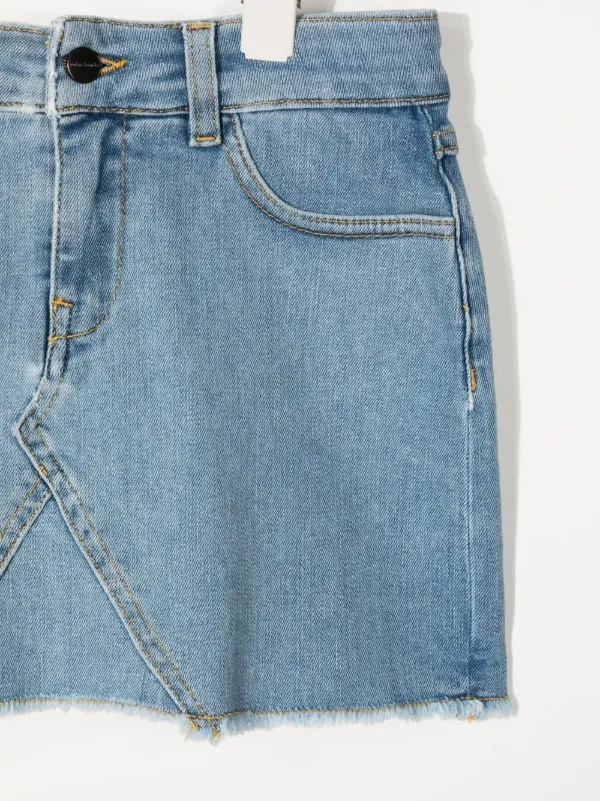 【関税＆送料込み】Palm Angels Skirts Palm Angels Kids Fringed Denim Mini Skirt | Blue | FARFETCH