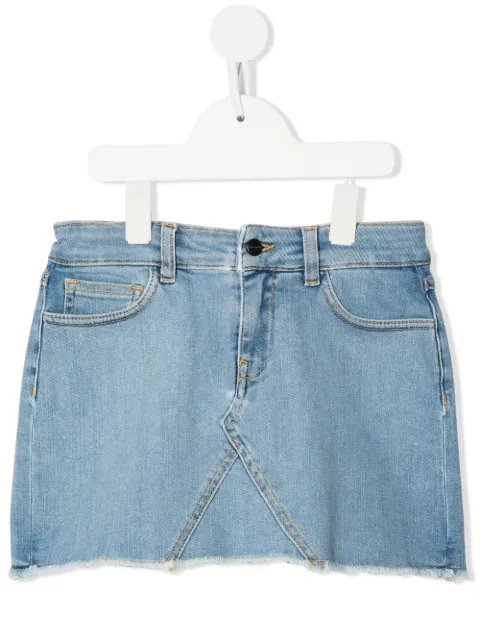 Palm Angels Kids Jeans-Minirock mit Fransen