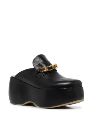 靴 ROSETTA GETTY Rosetta Getty Clog Calfskin Platform Loafers-Cognac (Flat