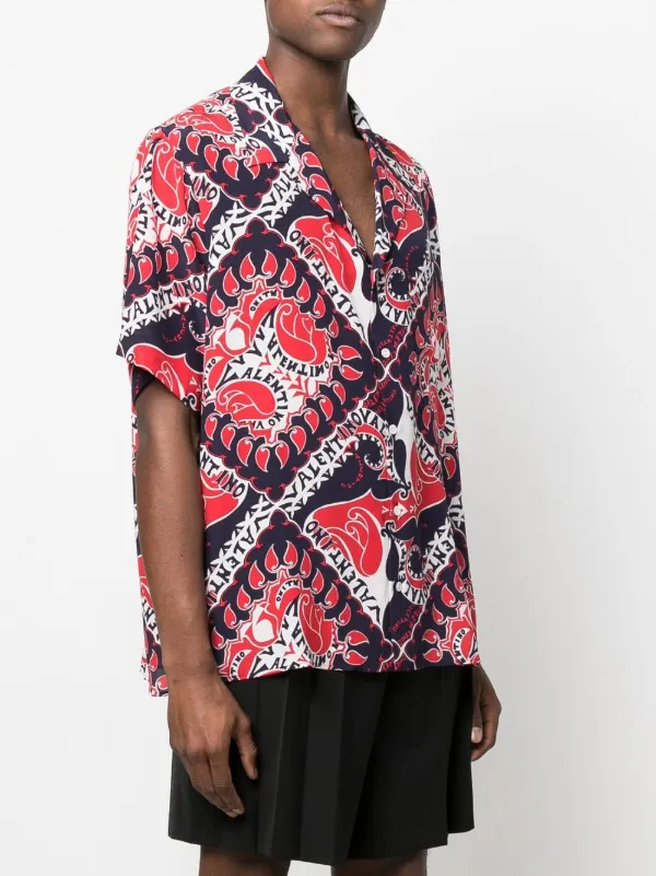 Valentino Garavani bandana-print short-sleeve Silk Shirt - Farfetch