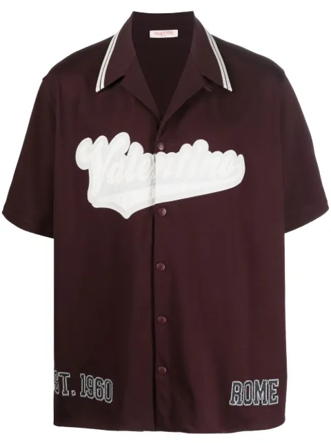 Valentino Garavani logo-patch short-sleeve shirt 