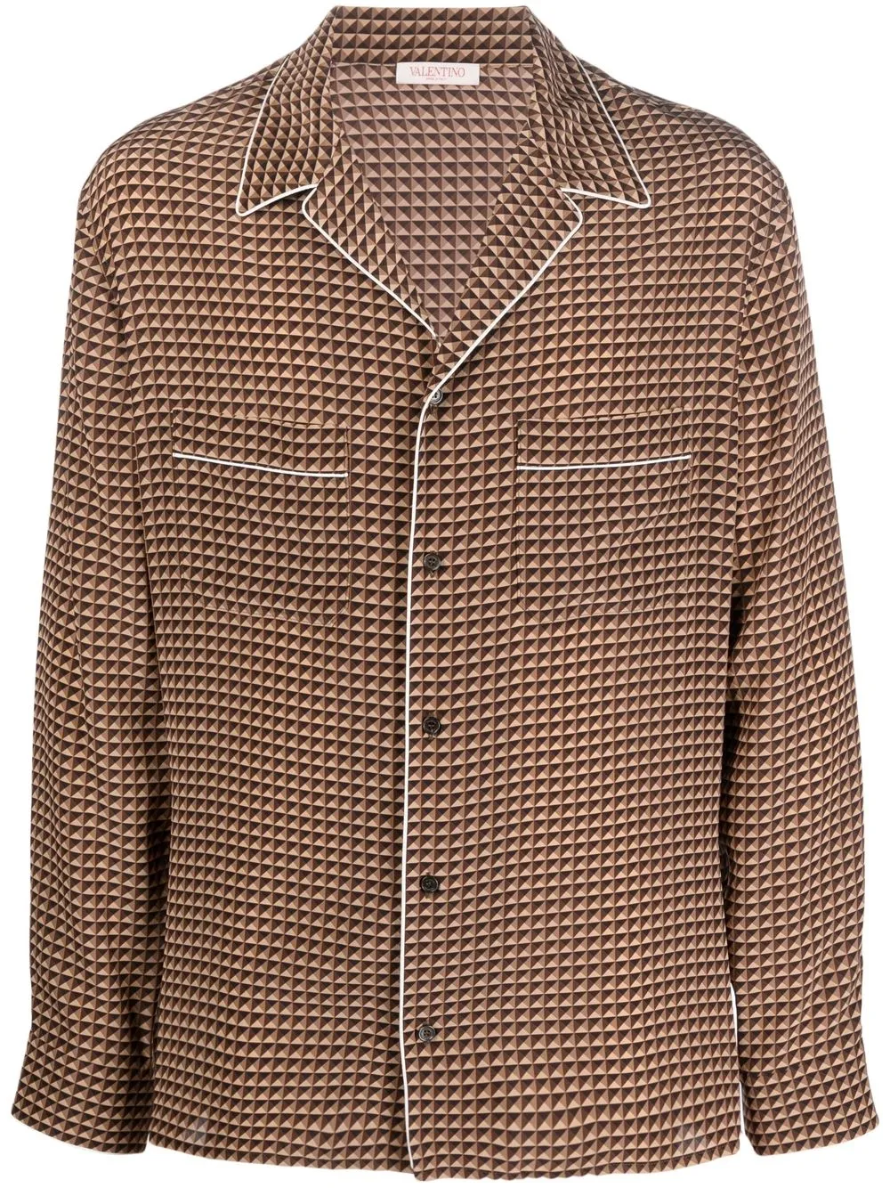 

Valentino camisa de seda Ministud - Marrón